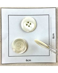 Bouton rond nacre blanc 22mm