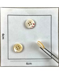 Bouton rond nacre crème 12mm