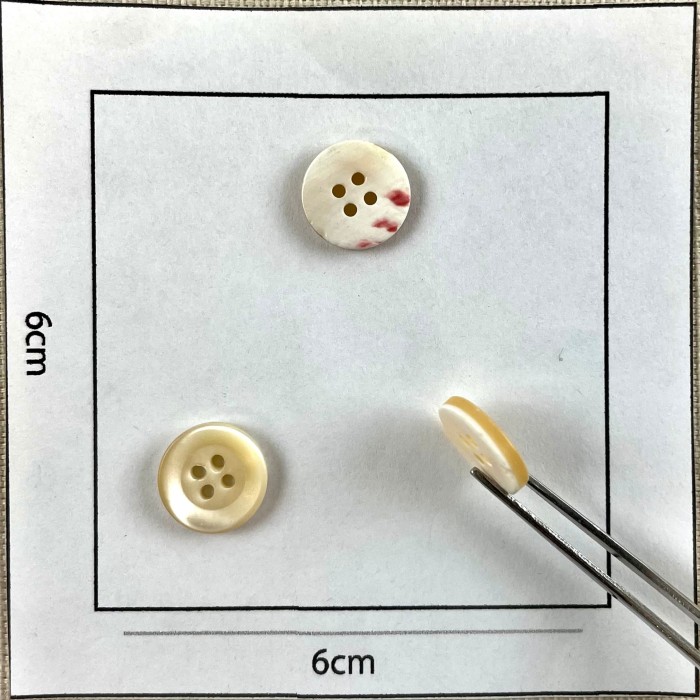 Bouton rond nacre crème 12mm