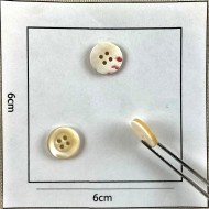 Bouton rond nacre crème 12mm