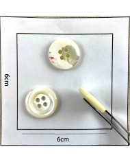 Bouton rond nacre blanc 20mm