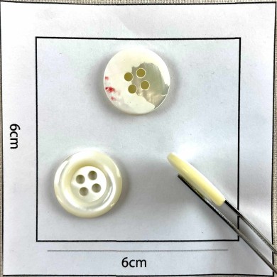 Bouton rond nacre blanc 20mm
