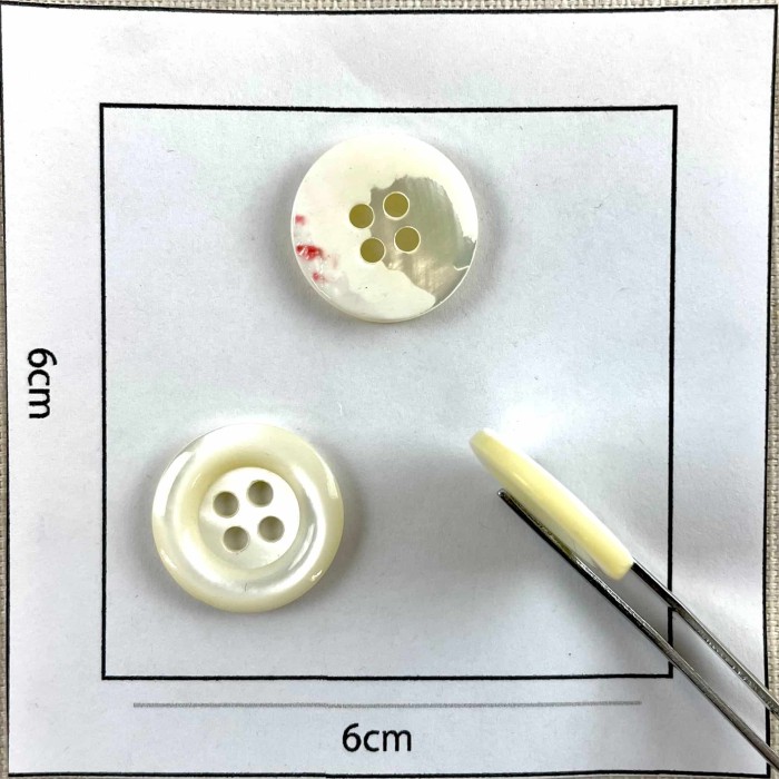 Bouton rond nacre blanc 20mm