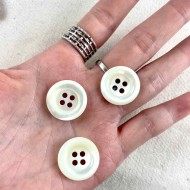 Bouton rond nacre blanc 20mm