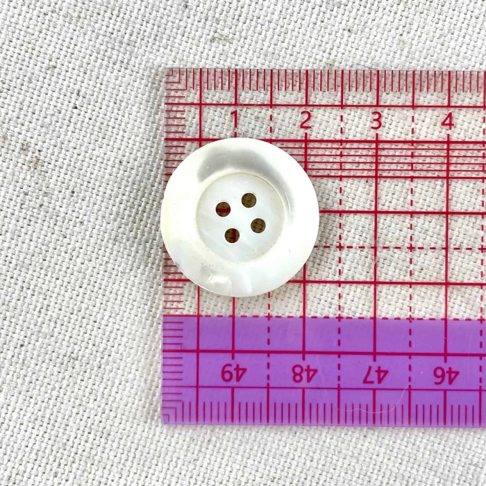 Bouton rond nacre blanc 22mm