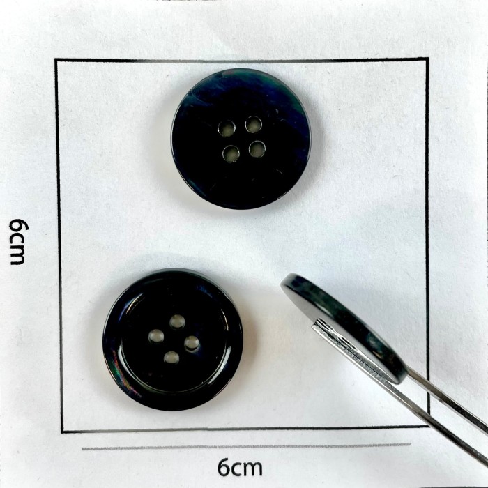 Bouton rond nacre noir 22mm