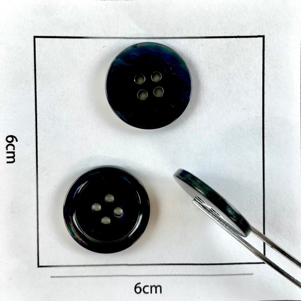 Bouton rond nacre noir 22mm Bouton rond nacre noir 22mm