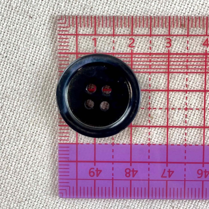 Bouton rond nacre noir 22mm