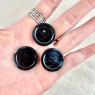 Bouton rond nacre noir 22mm