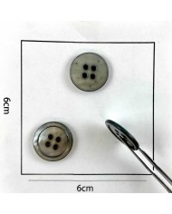 Bouton rond nacre gris 18mm