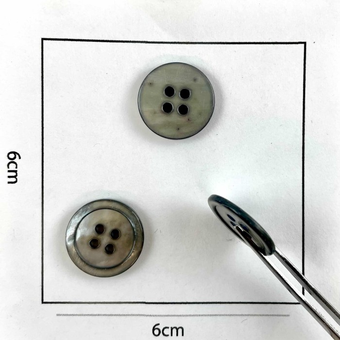 Bouton rond nacre gris 18mm