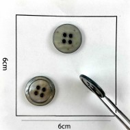 Bouton rond nacre gris 18mm