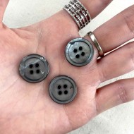 Bouton rond nacre gris 18mm
