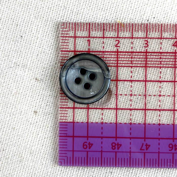 Bouton rond nacre gris 18mm