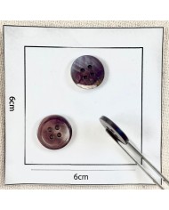 Bouton rond nacre marron 18mm
