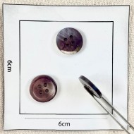 Bouton rond nacre marron 18mm
