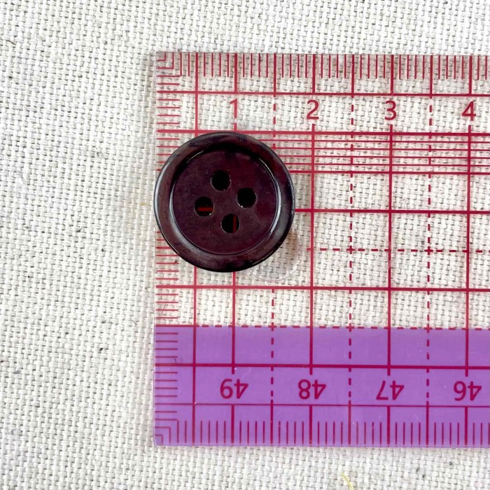 Bouton rond nacre marron 18mm