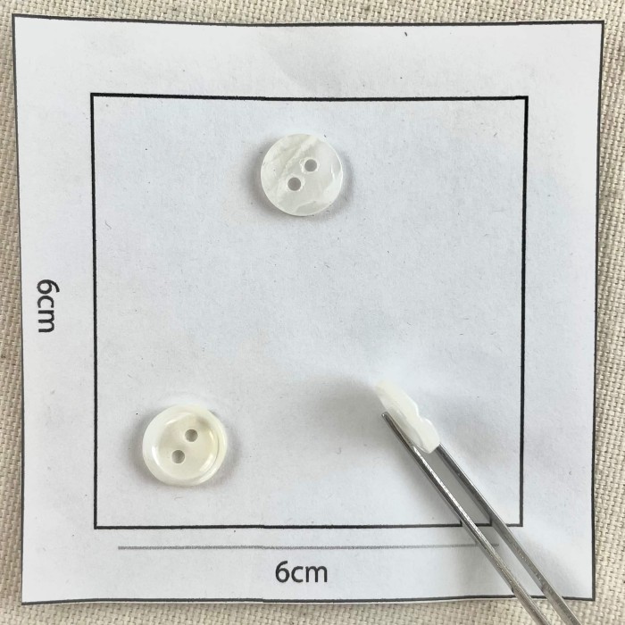 Bouton rond nacre blanc 12mm