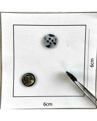 Bouton rond nacre vert foncé 10mm