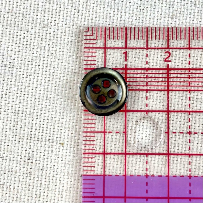 Bouton rond nacre vert foncé 10mm