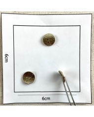 Bouton rond métal or fantaisie 10mm Bouton rond métal or fantaisie 10mm