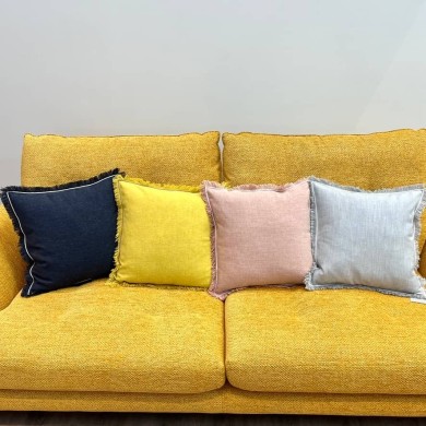 Housse de Coussin Bruges pêche frangé - Tissu d'éditeur Housse de Coussin Bruges pêche frangé - Tissu d'éditeur