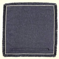 Housse de Coussin Bruges indigo frangé - Tissu d'éditeur Housse de Coussin Bruges indigo frangé - Tissu d'éditeur