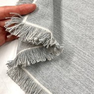 Housse de Coussin Bruges gris frangé - Tissu d'éditeur Housse de Coussin Bruges gris frangé - Tissu d'éditeur