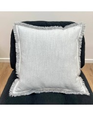Housse de Coussin Bruges gris frangé - Tissu d'éditeur Housse de Coussin Bruges gris frangé - Tissu d'éditeur