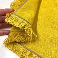 Housse de Coussin Bruges jaune frangé - Tissu d'éditeur Housse de Coussin Bruges jaune frangé - Tissu d'éditeur