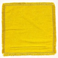 Housse de Coussin Bruges jaune frangé - Tissu d'éditeur Housse de Coussin Bruges jaune frangé - Tissu d'éditeur