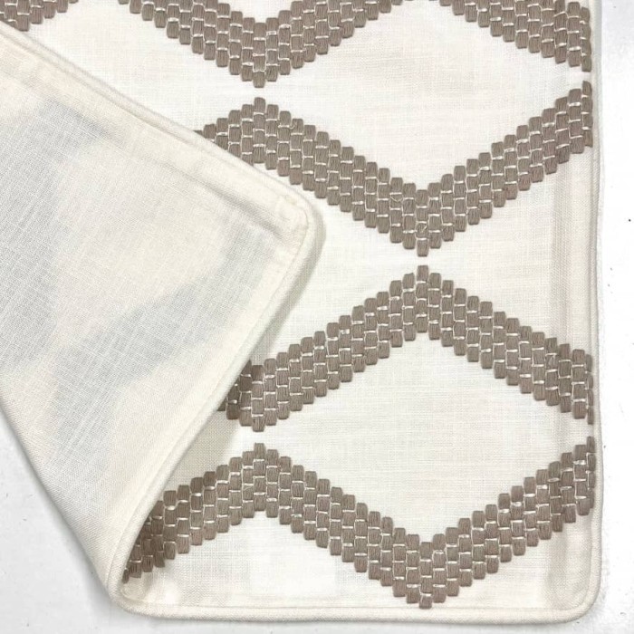 Housse de Coussin soho blanc taupe - Tissu d'éditeur