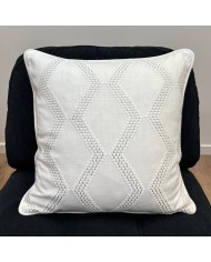 Housse de Coussin soho blanc points argentés - Tissu d'éditeur