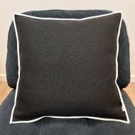 Housse de Coussin In&Extérieur Calanques noir - Tissu d'éditeur