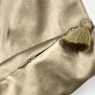 Housse de Coussin en velours avec pompon Coulisse bronze - Tissu d'éditeur
