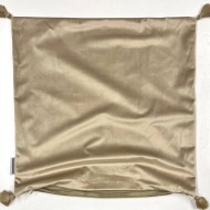 Housse de Coussin en velours avec pompon Coulisse bronze - Tissu d'éditeur