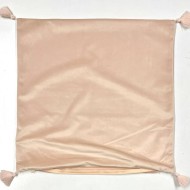 Housse de Coussin en velours avec pompon Coulisse rose poudré - Tissu d'éditeur