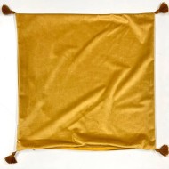 Housse de Coussin en velours avec pompon Coulisse camel - Tissu d'éditeur