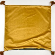 Housse de Coussin en velours avec pompon Coulisse double face camel et kaki - Tissu d'éditeur