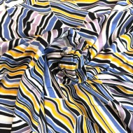 Tissu jersey viscose rayure marbré multicolore