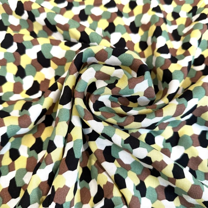 Tissu viscose militaire géométrique multicolore Tissu viscose militaire géométrique multicolore