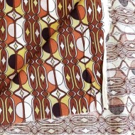 Tissu viscose géométrique art déco orange multicolore Tissu viscose géométrique art déco orange multicolore