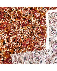 Tissu viscose nature orange multicolore Tissu viscose nature orange multicolore