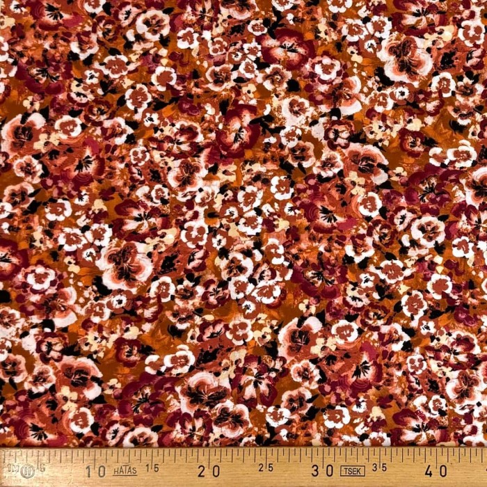 Tissu viscose nature orange multicolore Tissu viscose nature orange multicolore