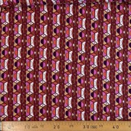 Tissu viscose géométrique art déco rose multicolore Tissu viscose géométrique art déco rose multicolore