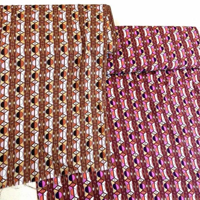 Tissu viscose géométrique art déco rose multicolore Tissu viscose géométrique art déco rose multicolore