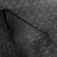 Tissu Double Gaze brodé Esmée fleur noir Tissu Double Gaze brodé Esmée fleur noir