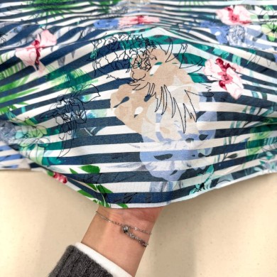 Tissu jersey viscose élasthanne nature multicolore