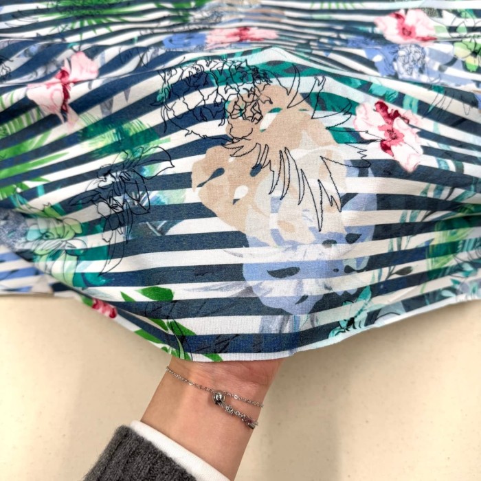 Tissu jersey viscose élasthanne nature multicolore