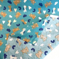 Tissu Coton imprimé Zolane enfant bleu Tissu Coton imprimé Zolane enfant bleu